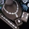 Zestawy biżuterii ślubnej Pomysłowy luksus 4PCS Bridal Zirconia for Women Party Dubai Nigeria Crystal 230511