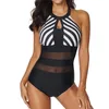 Costumi da bagno da donna Bikini siamesi da donna Push-Up StripeCostumi da bagno Costumi da bagno Costume da bagno Moda per il tempo libero 2023 Donna Stroj Kapielowy Damski