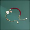 Lien Bracelets Chinois Vintage Cour Style Rouge Corde Nafu Jade Bracelet Petite Amie De Mode Main Orn