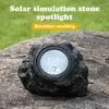 Trädgårdsdekorationer W Solen Powered Light Simulation Stone Lamp Spotlight Decoration Cold White IP65 Waterproof för utomhusgräsmatta