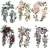 Guirnaldas de flores decorativas 2 piezas Kit de arco de boda artificial Guirnaldas Flor de peonía de seda Swag Signo de bienvenida Floral para fiesta de ceremonia 230510