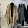 Kvinnors dike rockar Autumn Work Coat Lose Casual Windbreaker Temperament Medium och Long Trendy Western Style Clothes