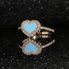 Klaster pierścionków europejski i amerykański pierścień w kształcie serca miedziany moduł cyrkonowy ślub zaręczynowy