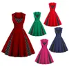 Casual jurken dames zomer gewaad vintage jaren 1960 pin up big swing party werk slijtage rockabilly jurk polka dot vestidos drop