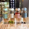 340ML 480ML Portable Cute Heat Resistant Glass Bottle For Drink Cold Water Juice Tea With Screw Lid Filter Net Easy To Carry