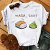 Dames t-shirt dames zwarte t-shirts zomer schattige sushi knuffel korte mouwen shirt shirt femme 2022 zomer o-nock kaii kleding tops dames t-shirt p230511