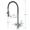 Kitchen Faucets Filter Black Sink Faucet 360 Degree Rotation Water Purification Tap Dual Handle Cold Mixer Taps 230510