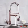 Kitchen Faucets Senlesen Spring Faucet WPull Down Sprayer 360 Rotation Desk Mounted Single Handle and Cold Water Mixer Sink Tap 230510