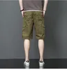Heren shorts Summer Long Lengte Cargo Men Overalls Cotton Multi Pocket Pants Breeches Tactical Military Plus Size 5xl 230510