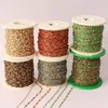 Chains 1Meters Stainless Steel Beaded Chain Cable Enamel Bead Ball Bohe Colorful Beads For DIY Necklace Jewellery Making Supplies