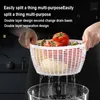 Fruit Vegetable Tools Vegetable Dehydrator Electric Quick Cleaning Dryer Fruit and Vegetable Dry and Wet Separation Draining Salad Spinner Home Gadget 230511