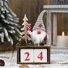 Factory Christmas Desktop Ornament Santa Claus Gnome Kalender Wooden Kerst Advent Countdown Ornament Home Tabletop Decor