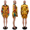 Abbigliamento etnico Camicia africana Abito da donna Manica lunga Colletto rovesciato Ropa Mujer Stampa estiva Patchwork Streetwear Short 2023