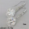 Trendy Luxury Silver Color Square Drop Earring Wedding Bridal Accessories Shine Zircon Stone Elegant Women Jewelry GC2114