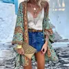 Cover-up Thin Loose Beach badkläder smock toppar för baddräkt kvinna 2023 Cardigan Bohemian kappa mandala långärmad kvinnlig kläder pullov