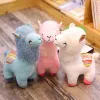 Härligt leende stripe alpaca llama plysch djur leksak fyllda dollbarn leksaker födelsedagspresent