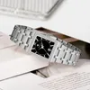 Avanadores de punho Moda Mulheres assistem wwoor ladies quartzo quadrado diamante pulseira de bracelete de aço inoxidável de aço inoxidável Relogio feminino
