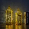 Dekoracja imprezowa metal Lampa Latarn Light Eid Mubarak Night for Home Islam Muzułmanin Ramadan Ozdoby ślubne 230510