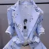 女性のトレンチコートサミー2023thinウエスタンスタイルのスーツジャケット女性のカーディガンワンボタン印刷自己培養日焼け止め