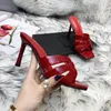 Sandale femme pantoufle toboggan sexy rouge chaussures à talons hauts chaussure de designer de luxe femme noir en cuir véritable Tribute Black Bottoms sandales dhgates marques Pantoufles avec boîte