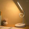 Table Lamps LED Desk Lamp 24 LEDs Eye-Caring 3 Light Modes Touch Dimmable Flexible Adjustable White Pink