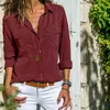 Damskie koszule damskie V Down-Down Colun Bucil Bluzka Top Ladies Długie rękaw Casual Summer Worweah Shirt