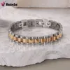 Chain RainSo 99999% Pure Germanium Bracelet for Women Korea Stainless Steel Health Magnetic Energy Couple Jewelry 230511