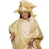 Vêtements ethniques Africain Plu Taille Robes Pour Femmes Bazin Riche Brodé Longueur De Plancher Libre Robe Écharpe 230510