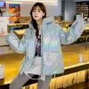 Женский вниз 2023 Winter Fashion Street Short Cooled Bubble Puffer Jacket Женский корейский стиль Kawaii Pink-Up Parka Ladies Lid