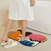 Carpets Chic Bathroom Mat Soft Fluffy Tufed Carpet Biscuit Bedroom Floor Foot Pad Rug Geometric Doormat Tidy Home Aesthetic Room Decor 230511