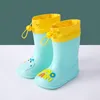 Regenuitrusting kinderen regenlaarzen rubberen laarzen kinderen water schoenen eva baby cartoon waterdichte niet-slip cartoon dinosaurus regenshoes 230511