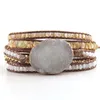 Cadena RH Moda Boho Joyería Pulsera con cuentas Big White Druzy Stone Charm 5 Strands Wrap Pulseras Dropship 230511