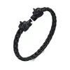 Bracelet tressé en acier inoxydable têtes de loup manchette Bracelet pour femmes hommes argent or noir bijoux Hip-Hop Punk cadeaux n440