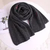 Foulards mode cerise broderie écharpe femme hiver sauvage tricot Long épais chaud frais Simple doux mignon extérieur vacances châle