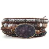 Cadena RH Moda Boho Joyería Pulsera con cuentas Big White Druzy Stone Charm 5 Strands Wrap Pulseras Dropship 230511