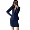 Dwuczęściowa sukienka elegancka blezer spódniczka garnitury kobiet w pracy munduru biuro biuro Profesjonalne setowe spodnie Kobieta moda 2023