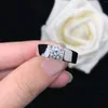 Cluster Rings AU585 3.0mm Width Men Ring Test Positive 0.5Ct 5.0mm Round Cut D Moissanite Diamond Engagement Solitaire Man Jewelry 14K