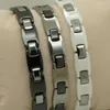 Bracelets à maillons 10 MM hommes/femmes noir pierre magnétique Bracelet moyen en tungstène en céramique anti-rayures de haute technologie