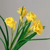 Dekorativa blommor 3PC High-end Pu Daffodil Artificial Flowes Inomhus Hembordsdekor Dekor bröllop Blomma Arrangemang Fake Narcissus Potted Plant