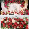 Fleurs décoratives 100CM route cité fleur artificielle rangée mariage approvisionnement Rose pivoine mur fer arc toile de fond Arrangement faux décor bricolage