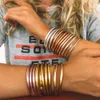 Bracelets de charme Allyes Bracelete de Rush Budista Templo para homens Meninas brilhantes Bangles de tubo de silicone multicolor