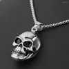 Pendant Necklaces Arrive Stainless Steel Never Fade Silver Color Death Skull Men's Boy's Jewelry Necklace Free Box Link Chain 24inch