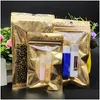 Verpakkingszakken Kleine grote maten Golden Golden Clear voor Zip Hersluitbare plastic Retail Lock Packaging Zipper Mylar Bag Pakket Pouch Self Dhmbu