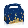 Embrulho de presente 24pcs Eid Mubarak Box com alça de armazenamento multifuncional Acessório para infantil festas de aniversário de casamento