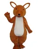 Professioneel nieuw volwassen personage Brown Kangaroo Mascot Costume Kerstschoudercartoon voor verjaardagsfeestje Funning jurk