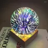 Nattlampor LED -ljus 3D Crystal Fireworks bordslampa Romantisk skrivbord Mood Nightlight Glass Dome för Xmas dekoration