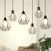 Lampade a sospensione LED Indoor E27 Modern Cage Light Iron Retro Loft Lampada Metal Guard Hanging Restaurant Living Room