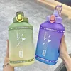 Botella de agua deportiva de 1,5 litros/2,3 litros, botella de agua con pajita de silicona, botella de viaje portátil, copa deportiva para Fitness, botellas para el vientre grande