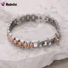 Chain RainSo 99999% Pure Germanium Bracelet for Women Korea Stainless Steel Health Magnetic Energy Couple Jewelry 230511