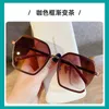 Frames 2023 Hot verkopen voor vrouwen met metalen grote frame glazen Koreaanse versie hoogwaardige geleidelijk veranderende kleur UV-resistent zonnebril